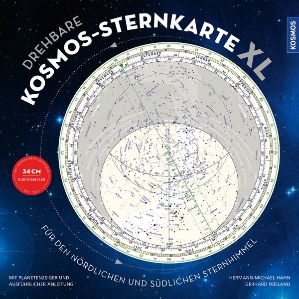 Kosmos Verlag Drehbare Kosmos-Sternkarte XL Für den nördlichen und  südlichen Sternhimmel