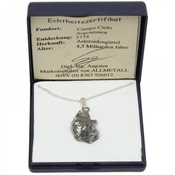 Echte Sternschnuppe - Eisenmeteorit an Silberkette